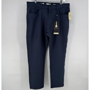 Scott James Pants Mens 34x30 Midnight Blue Slim Fit Stretch Chino 5 Pocket
